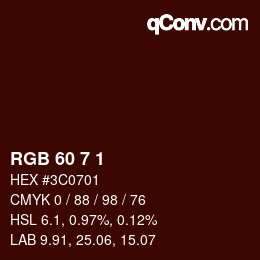 颜色代码: RGB 60 7 1 | qconv.com