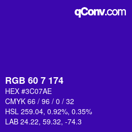颜色代码: RGB 60 7 174 | qconv.com