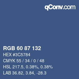 カラーコード: RGB 60 87 132 | qconv.com