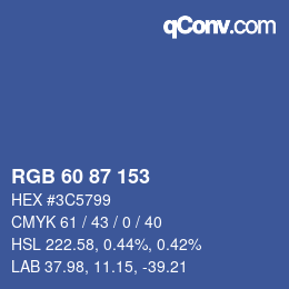 カラーコード: RGB 60 87 153 | qconv.com