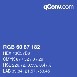 カラーコード: RGB 60 87 182 | qconv.com