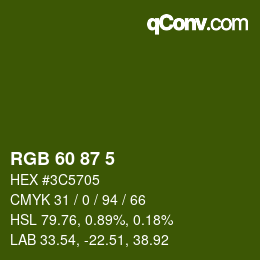 颜色代码: RGB 60 87 5 | qconv.com