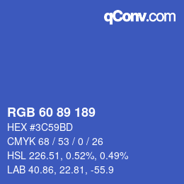 颜色代码: RGB 60 89 189 | qconv.com