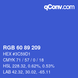 カラーコード: RGB 60 89 209 | qconv.com