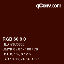 カラーコード: RGB 60 8 0 | qconv.com