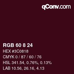 Color code: RGB 60 8 24 | qconv.com