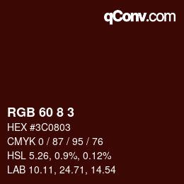 Color code: RGB 60 8 3 | qconv.com