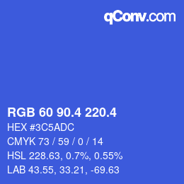 カラーコード: RGB 60 90.4 220.4 | qconv.com
