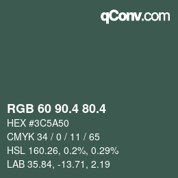 カラーコード: RGB 60 90.4 80.4 | qconv.com