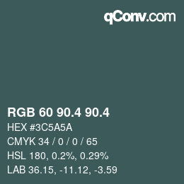 カラーコード: RGB 60 90.4 90.4 | qconv.com