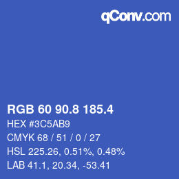 カラーコード: RGB 60 90.8 185.4 | qconv.com