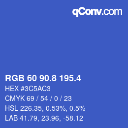 カラーコード: RGB 60 90.8 195.4 | qconv.com