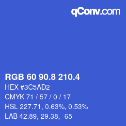 カラーコード: RGB 60 90.8 210.4 | qconv.com