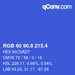 カラーコード: RGB 60 90.8 215.4 | qconv.com