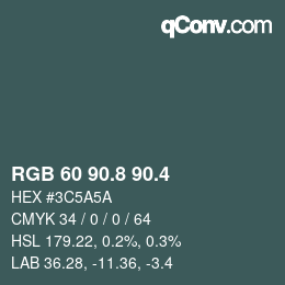 カラーコード: RGB 60 90.8 90.4 | qconv.com