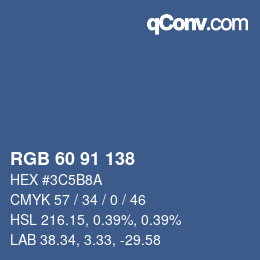 Color code: RGB 60 91 138 | qconv.com