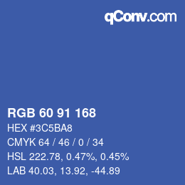Color code: RGB 60 91 168 | qconv.com