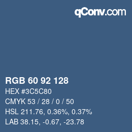 カラーコード: RGB 60 92 128 | qconv.com