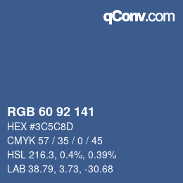 Farbcode: RGB 60 92 141 | qconv.com