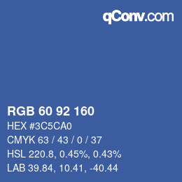 Color code: RGB 60 92 160 | qconv.com