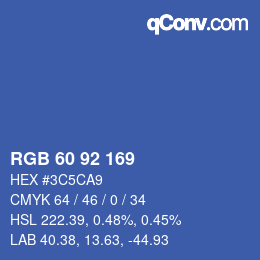 Color code: RGB 60 92 169 | qconv.com