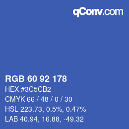 Color code: RGB 60 92 178 | qconv.com