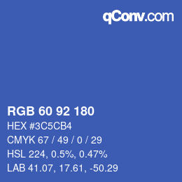 カラーコード: RGB 60 92 180 | qconv.com