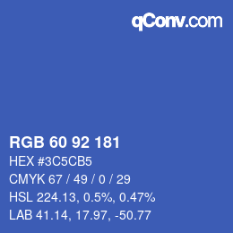 カラーコード: RGB 60 92 181 | qconv.com