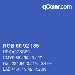 カラーコード: RGB 60 92 185 | qconv.com