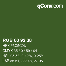 カラーコード: RGB 60 92 38 | qconv.com