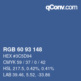 Código de color: RGB 60 93 148 | qconv.com