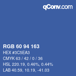 カラーコード: RGB 60 94 163 | qconv.com
