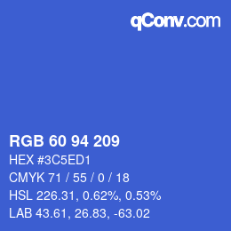 Color code: RGB 60 94 209 | qconv.com