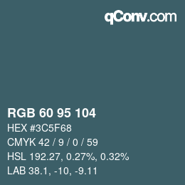 Código de color: RGB 60 95 104 | qconv.com