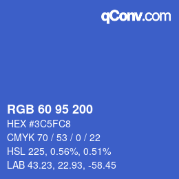 Color code: RGB 60 95 200 | qconv.com