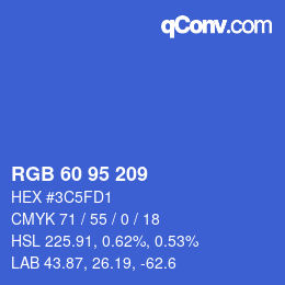 Color code: RGB 60 95 209 | qconv.com