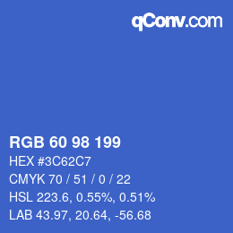 カラーコード: RGB 60 98 199 | qconv.com