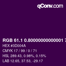カラーコード: RGB 61.1 0.80000000000001 74 | qconv.com