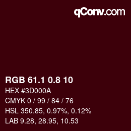 Farbcode: RGB 61.1 0.8 10 | qconv.com