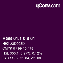 カラーコード: RGB 61.1 0.8 61 | qconv.com