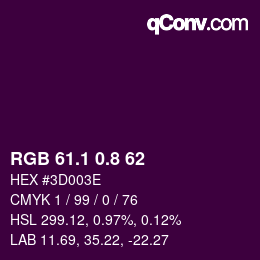 カラーコード: RGB 61.1 0.8 62 | qconv.com