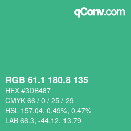 カラーコード: RGB 61.1 180.8 135 | qconv.com