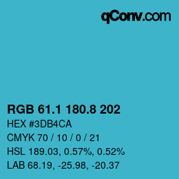 Color code: RGB 61.1 180.8 202 | qconv.com