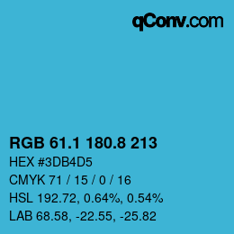 Color code: RGB 61.1 180.8 213 | qconv.com