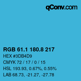 Color code: RGB 61.1 180.8 217 | qconv.com