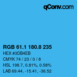 Color code: RGB 61.1 180.8 235 | qconv.com