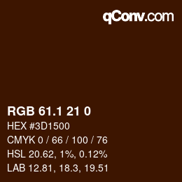 カラーコード: RGB 61.1 21 0 | qconv.com