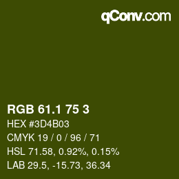カラーコード: RGB 61.1 75 3 | qconv.com