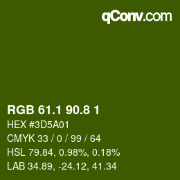 カラーコード: RGB 61.1 90.8 1 | qconv.com