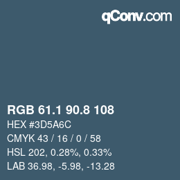Color code: RGB 61.1 90.8 108 | qconv.com